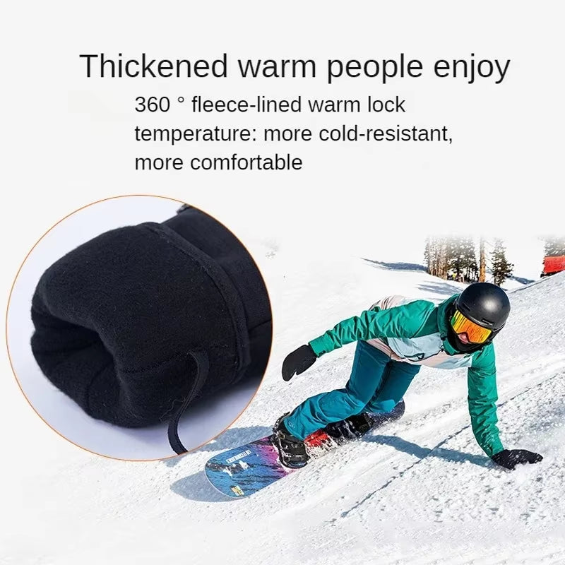 Winter Skiing Gloves Waterproof Snowboarding Touch Screen Thermal Thick Snow Gloves Men Women Snowmobile Warm Mittens