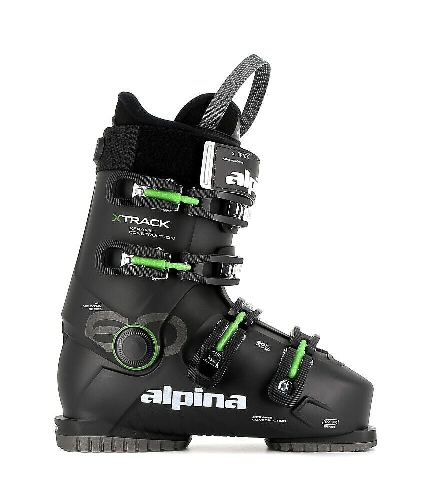 NEW $350 Men'S Alpina Xtrack 60 Black Green Ski Boots Most Sizes Available