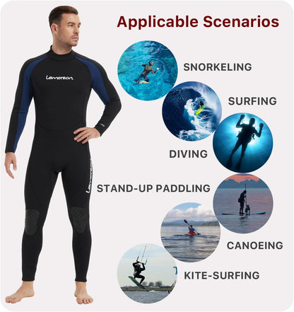 Men'S Wetsuit 3/2Mm and 5/4Mm,Full Wetsuits for Men and Women,Wetsuits for Diving Snorkeling Surfing Swimming