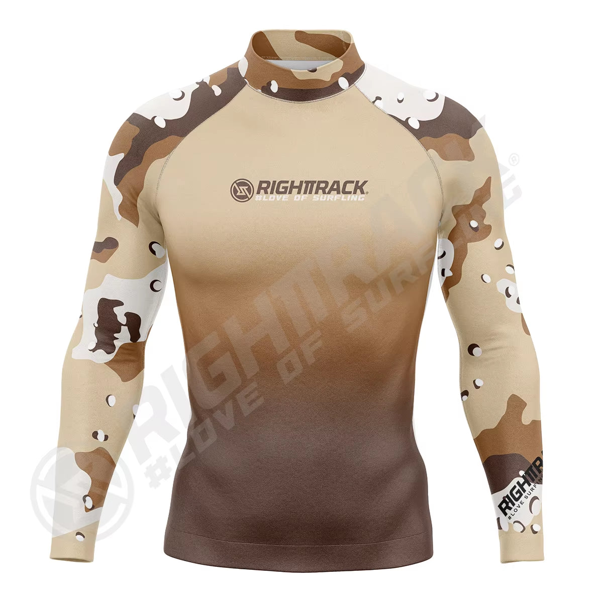 New Men'S Surfing Shirt Camouflage Gradient Lycra Rashguard RIGHTTRACK Surf Sportswear Beach UV Protection Swimwear UPF50+