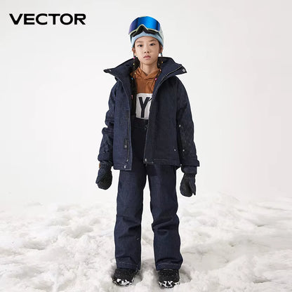 Ski Cowboy Children'S Ski Jacket Pants Warm Waterproof Boys Girls Outdoor Skiing Snowboarding Winter Ski Kids Set