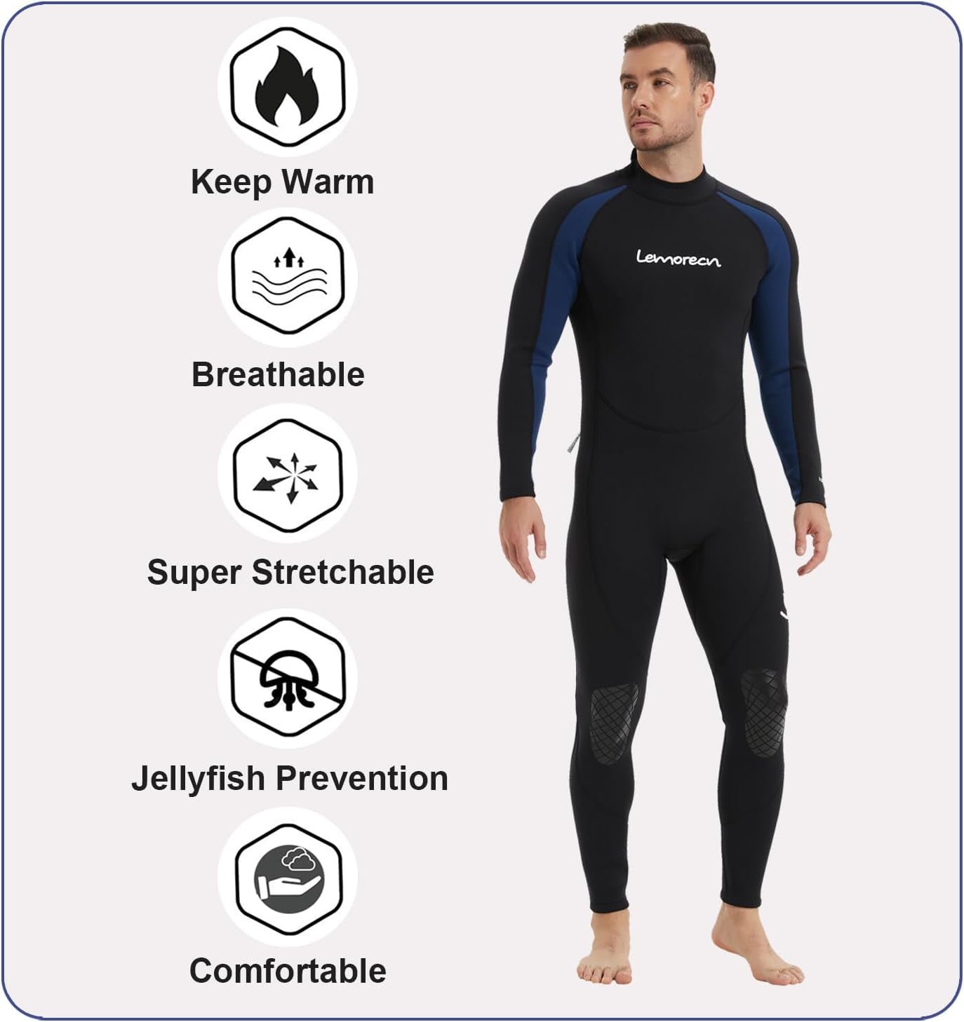 Men'S Wetsuit 3/2Mm and 5/4Mm,Full Wetsuits for Men and Women,Wetsuits for Diving Snorkeling Surfing Swimming