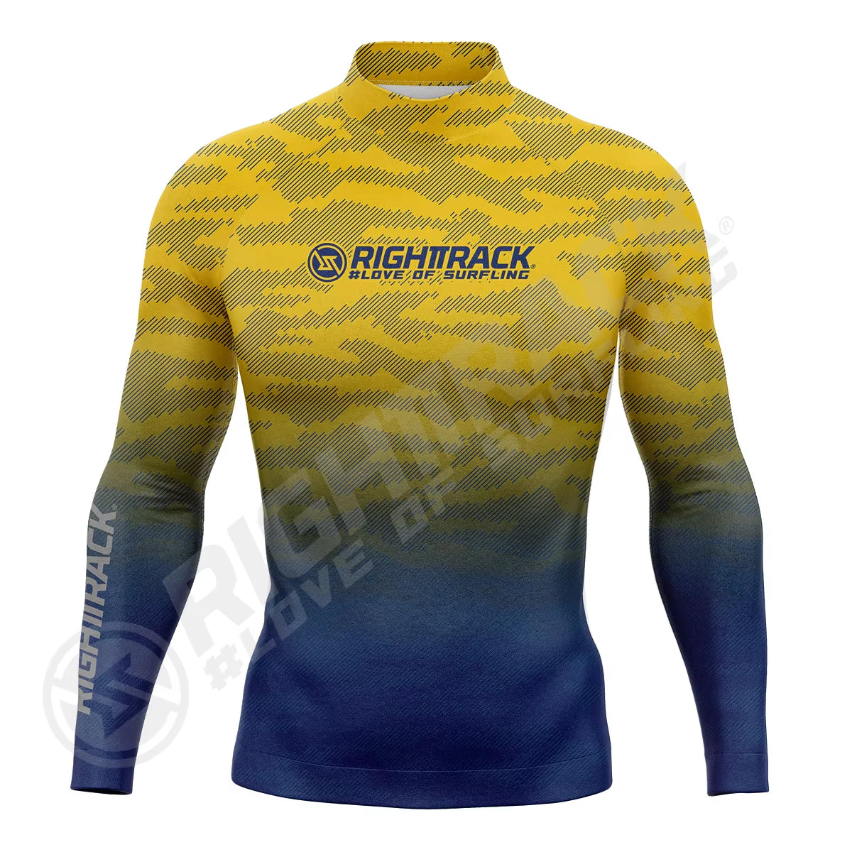 New Men'S Surfing Shirt Camouflage Gradient Lycra Rashguard RIGHTTRACK Surf Sportswear Beach UV Protection Swimwear UPF50+