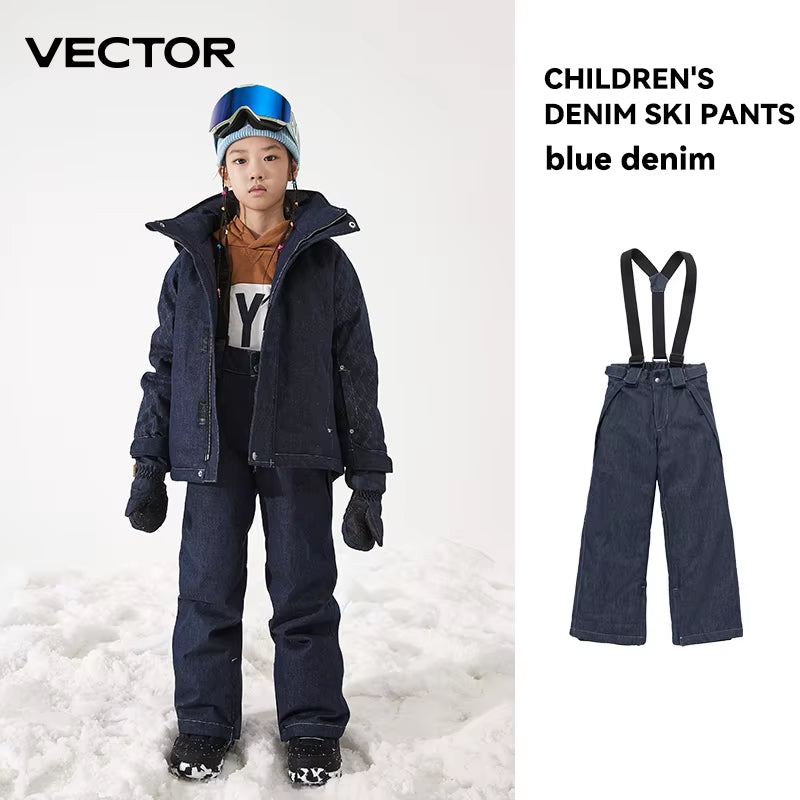 Ski Cowboy Children'S Ski Jacket Pants Warm Waterproof Boys Girls Outdoor Skiing Snowboarding Winter Ski Kids Set