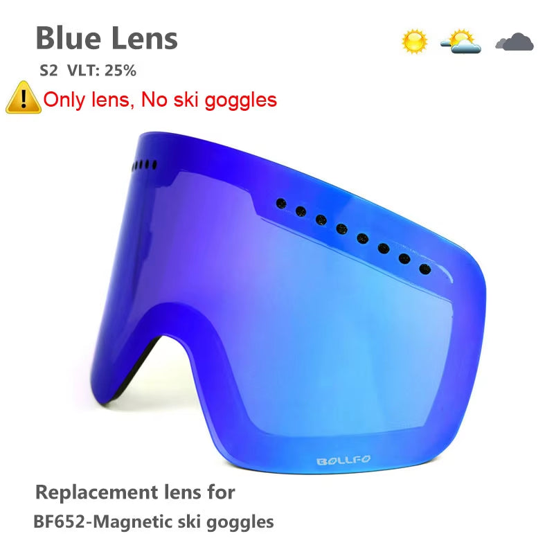 Ski Goggles with Magnetic Double Layer Polarized Lens Skiing Anti-Fog UV400 Snowboard Goggles Men Women Ski Glasses Eyewear Case