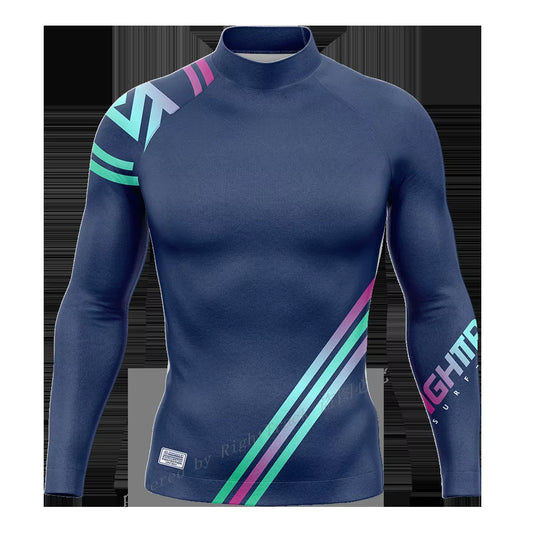 Righttrack Surfing Shirts Men'S Long Sleeve UPF50+ Sun Screen Surf Sweatshirt Rashguard UV Protection Swimwear